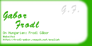 gabor frodl business card